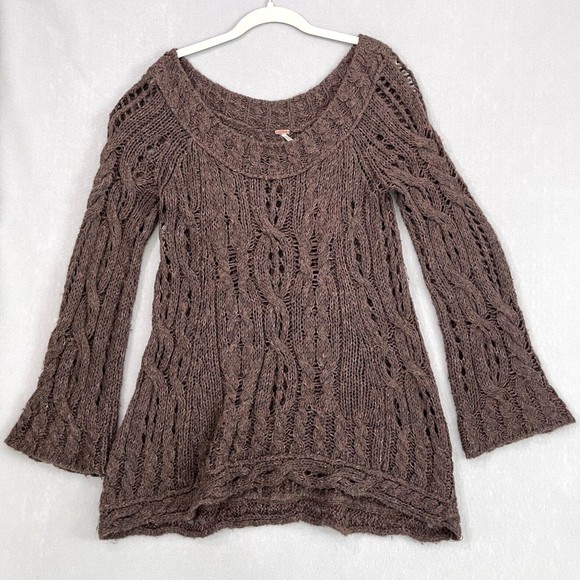 Free People Sweaters Free People Sweater Large Brown Tunic Bell